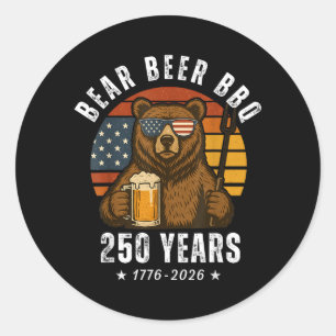 Adesivo Urso Cerveja Churrasco Dia da Independência Bandei