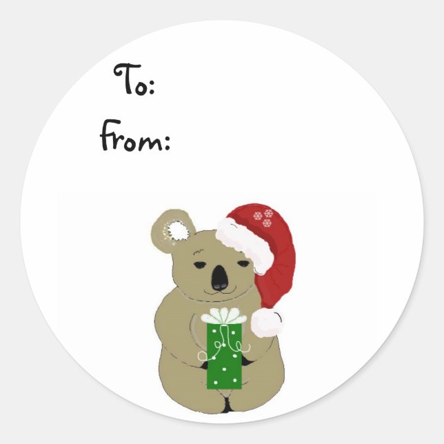 Adesivo Urso Coala de Natal (Frente)