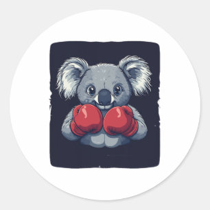 Adesivo Urso Coala Fofo Com Habilidades Sérias de Boxe Par