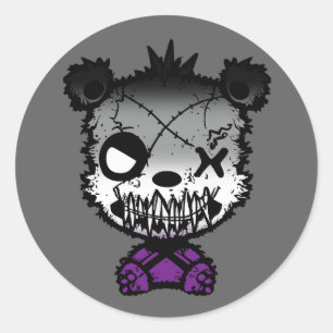 Adesivo Urso Colorido da Bandeira do Orgulho Assexual Góti