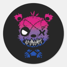 Urso Colorido da Bandeira do Orgulho Bissexual Gót