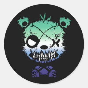 Adesivo Urso Colorido da Bandeira do Orgulho Gay Goth MLM