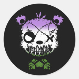 Adesivo Urso Colorido da Bandeira do Orgulho Genderqueer G