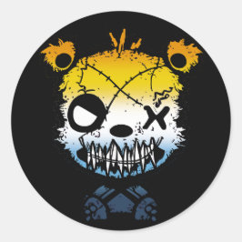 Adesivo Urso Colorido da Bandeira do Orgulho Goth AroAce