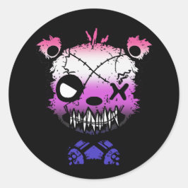 Adesivo Urso Colorido do Sinalizador do Orgulho de Fluxo d