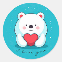 Adesivo Urso com coração, personalizado