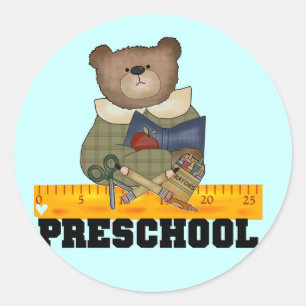 Adesivo Urso com o camiseta e os presentes prées-escolar