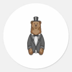 Adesivo Urso como Noivo com Jaqueta