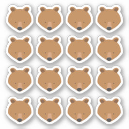 Adesivo Urso Cortado face Animal