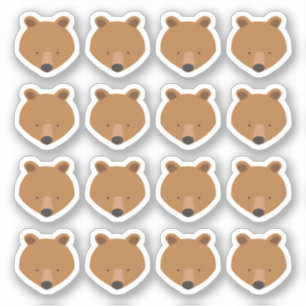 Adesivo Urso Cortado face Animal