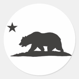 Adesivo Urso da república de Califórnia - preto
