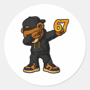 Adesivo Urso Dabbing 67 Meme Engraçado Brainrot Hip Hop Cr