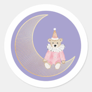 Adesivo Urso de algodão doce de inverno, cor-de-rosa