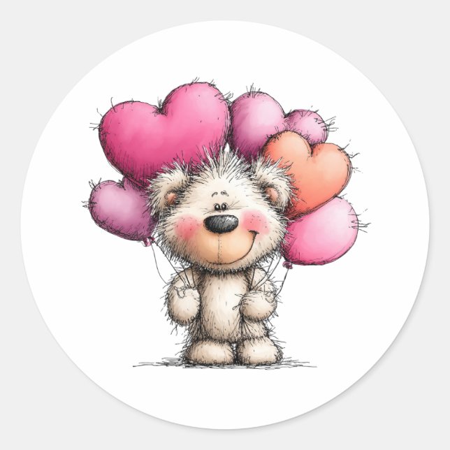Adesivo Urso de Amor Fofo (Frente)