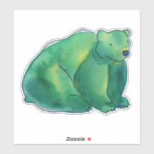Urso de Aquarela Verde