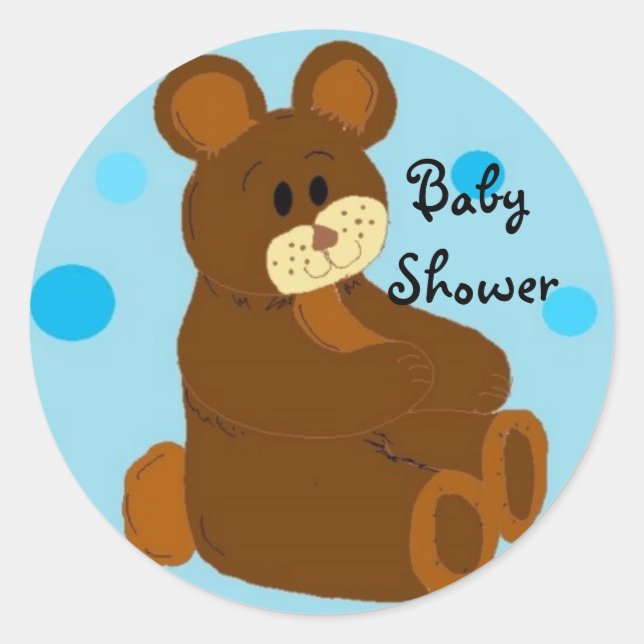 Adesivo Urso de Chá de Bebê (Frente)