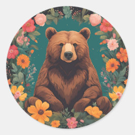 Adesivo Urso de Cottagecore