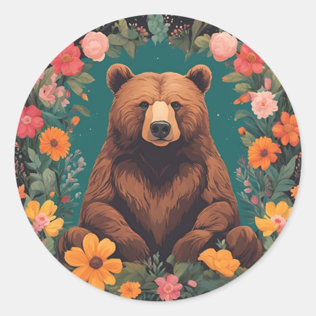 Adesivo Urso de Cottagecore (Frente)