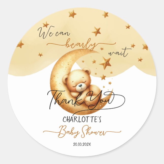 Adesivo Urso De Dormência De Cana Aquosa No Chá de fraldas (Frente)