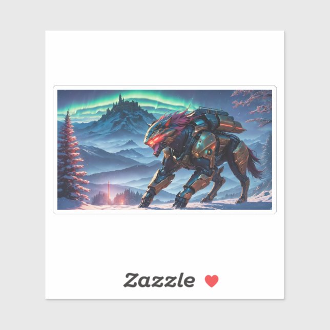 Adesivo Urso De Engrenagens Metálicas Do Norte (Folha)