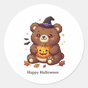 Adesivo Urso de Halloween Ilustração assustadora de outono