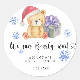 Adesivo Urso de inverno Baby Shower