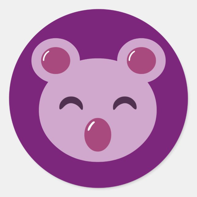 Adesivo Urso de Koala, Roxo, Cujo Púrpura (Frente)