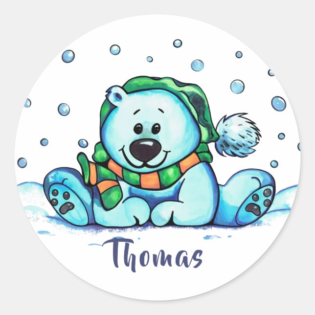 Adesivo Urso de Natal (Frente)