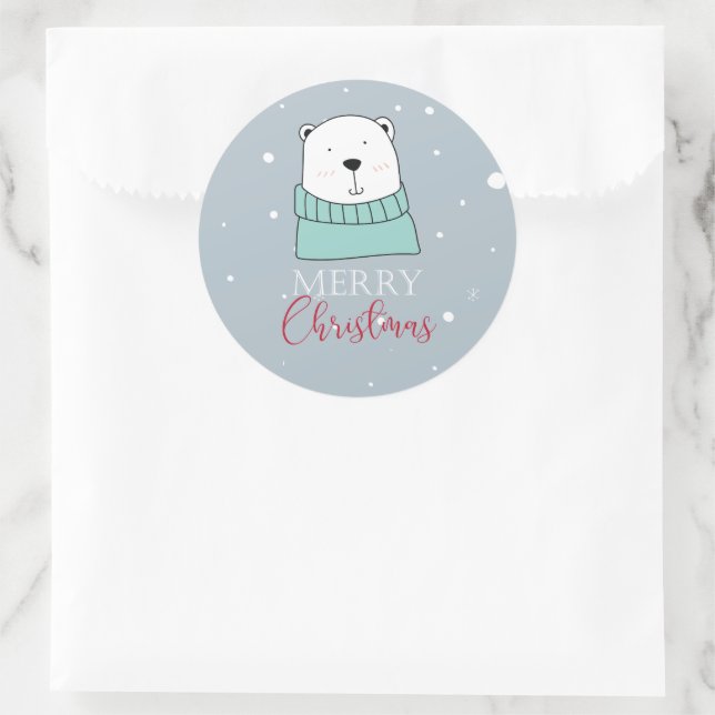 Adesivo Urso de Natal Moderno (Bolsa)