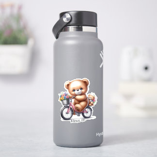 Adesivo Urso de pelúcia andando de bicicleta