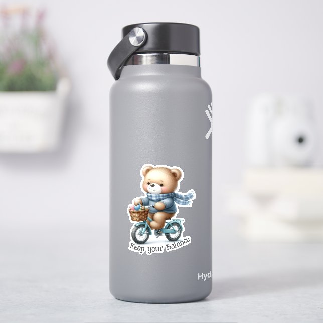 Adesivo Urso de pelúcia andando de bicicleta (HidroFlask)