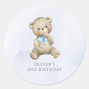 Adesivo Urso de pelúcia aniversário menino qualquer idade 