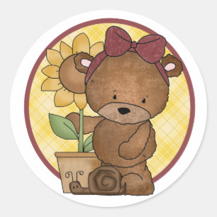 Adesivo Urso de pelúcia de jardinagem v4