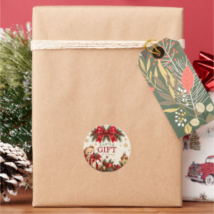 Adesivo Urso de Pelúcia de Natal Um Pequeno Presente Churr
