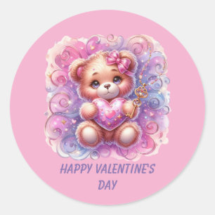 Adesivo Urso de pelúcia fofo de feliz dia dos namorados