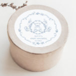 Adesivo Urso de pelúcia Vintage armação floral chá de fral<br><div class="desc">Estão disponíveis itens de Correspondência com o adesivo redondo clássico Toile chá de fraldas Classic Round.</div>