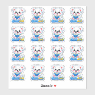 Adesivo Urso de Progresso de Leitura Kawaii Bom Trabalho P