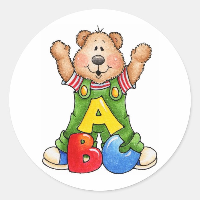 Adesivo Urso de Teddy ABC (Frente)