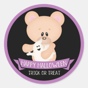 Adesivo Urso de Teddy Bonito com Fantasma - Halloween