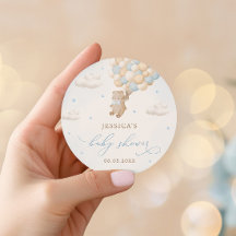 Urso de Teddy com Chá de fraldas de Balões Azuis