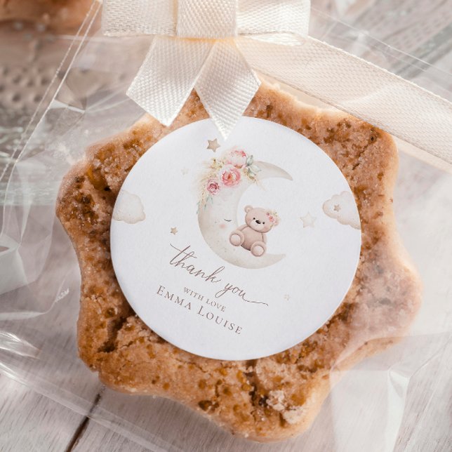 Adesivo Urso De Teddy Sobre O Chá de fraldas Neutro Da Lua (Criador carregado)