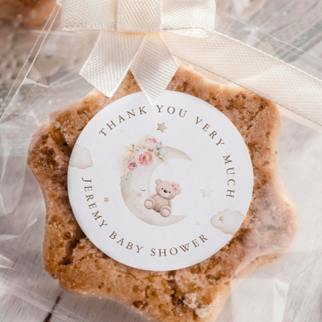 Adesivo Urso De Teddy Sobre O Chá de fraldas Neutro Da Lua (Criador carregado)