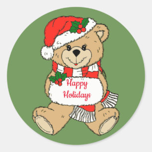 Adesivo Urso de ursinho boas festas