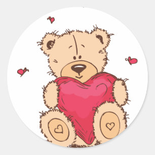 Adesivo Urso de ursinho bonito do dia dos namorados