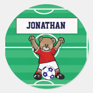 Adesivo Urso de ursinho bonito personalizado do futebol