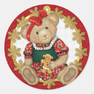 Adesivo Urso de ursinho do Natal - menina