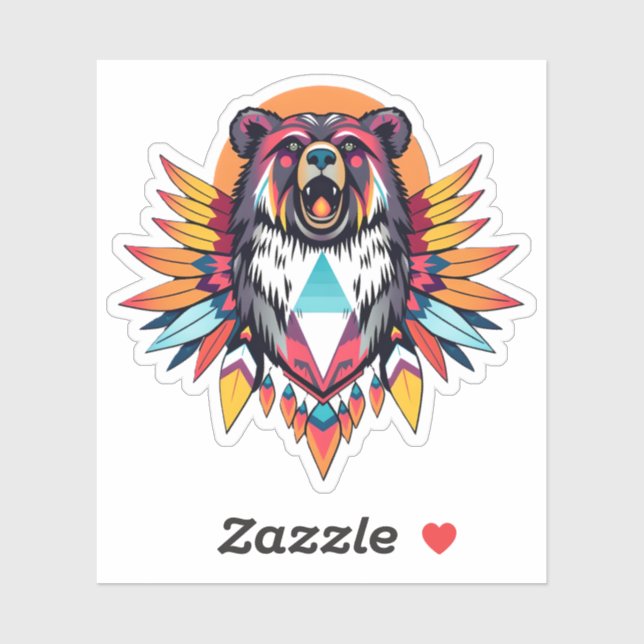 Adesivo Urso Decorado Nativo (Folha)