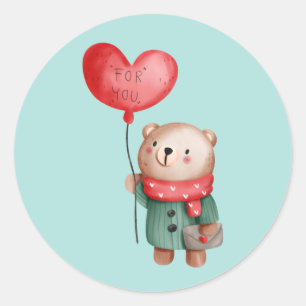 Adesivo Urso dia de os namorados com balão de amor