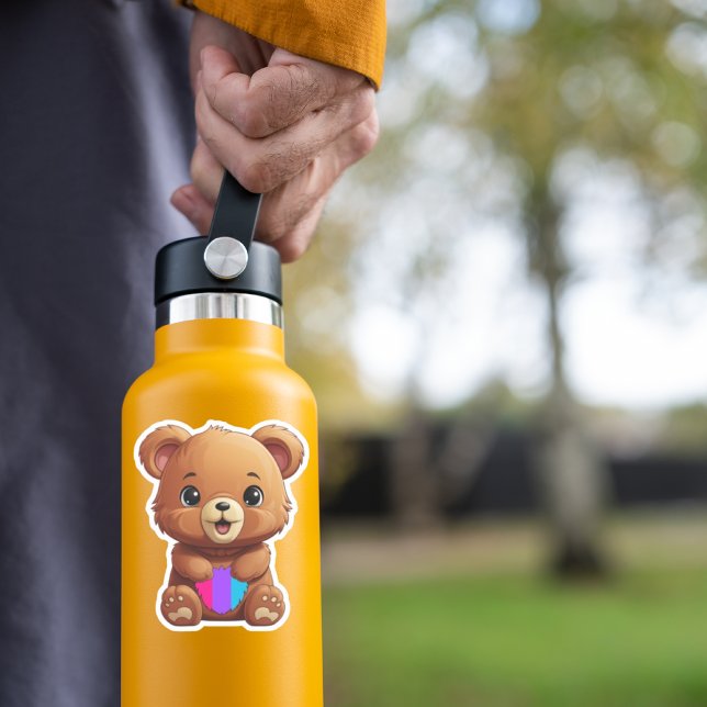 Adesivo Urso do Sinalizador do Orgulho Androgênio Cuto, Se (Criador carregado)