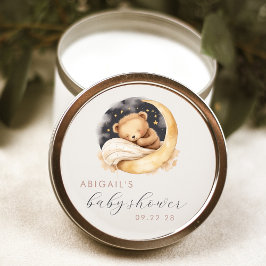 Adesivo Urso e Chá de fraldas de Lua com Aquarela